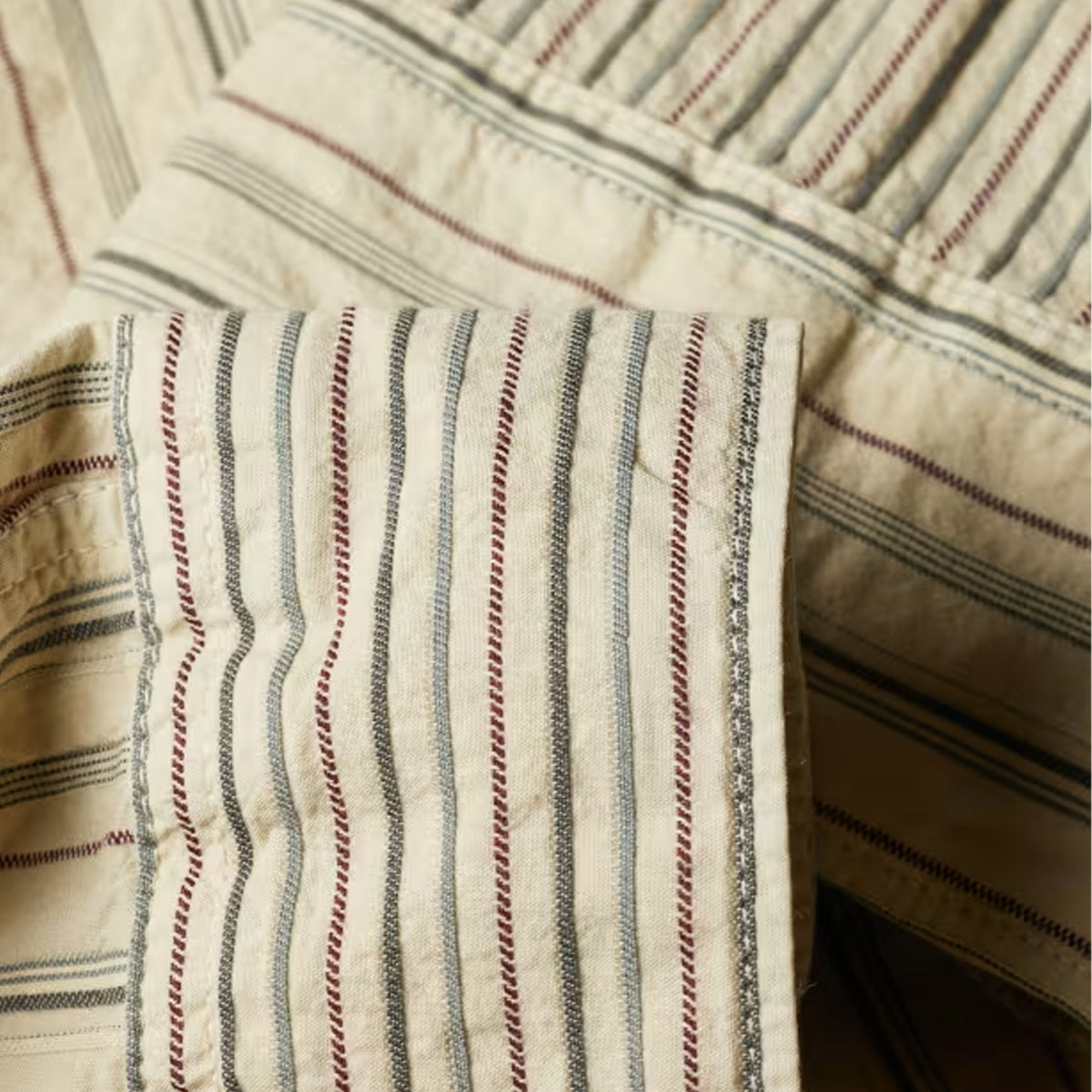 Paul Smith Mix Up Stripe Cotton Shirt Ecru