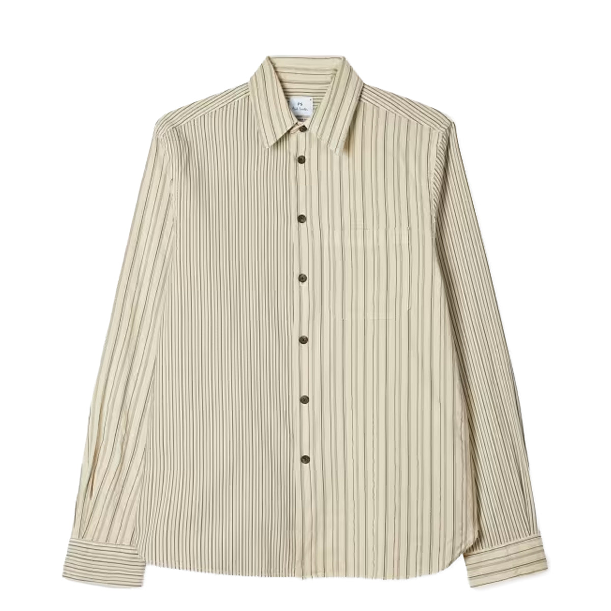 Paul Smith Mix Up Stripe Cotton Shirt Ecru