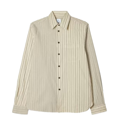 Paul Smith Mix Up Stripe Cotton Shirt Ecru