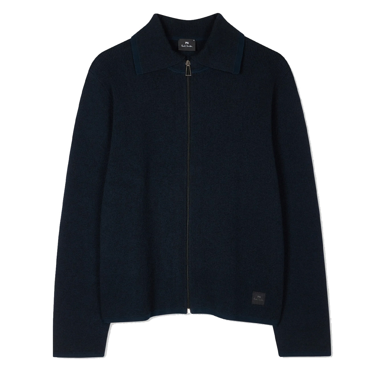 Paul Smith Navy Cotton-Blend Textured Zip Cardigan Navy