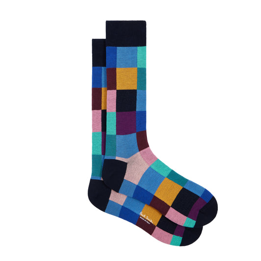 Paul Smith Norwich Check Socks Blue