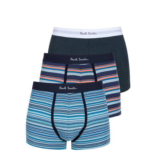 Paul Smith Organic-Cotton Mix Stripe Boxer Briefs 3 Pack Multicolour