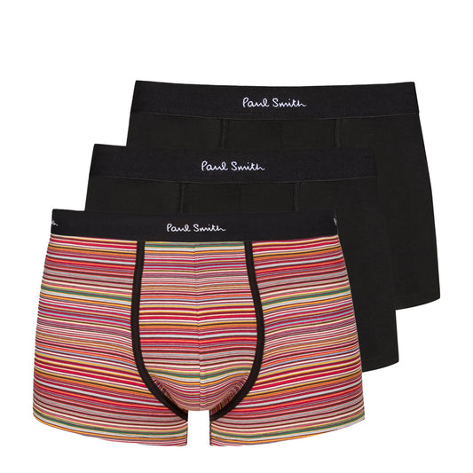Paul Smith Organic-Cotton Mixed Stripe Boxer Briefs Three Pack Black - The Sporting Lodge