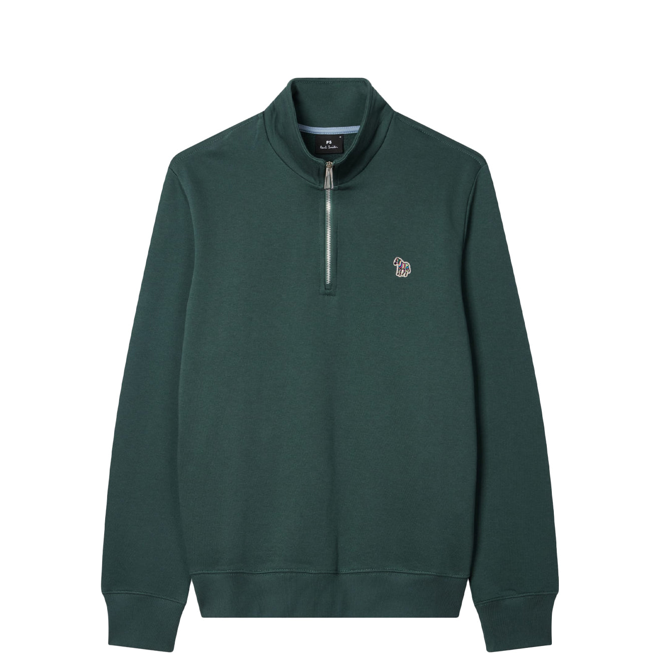Paul Smith Organic Cotton Logo Half-Zip Sweatshirt Dark Teal