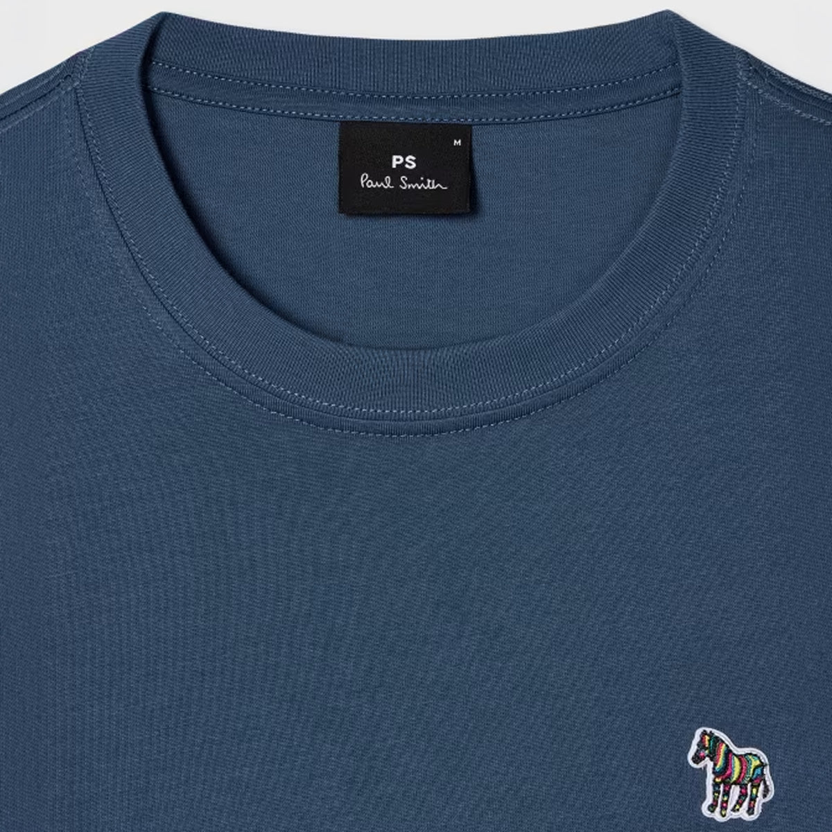 Paul Smith Organic Cotton Zebra Logo T-Shirt Washed Navy
