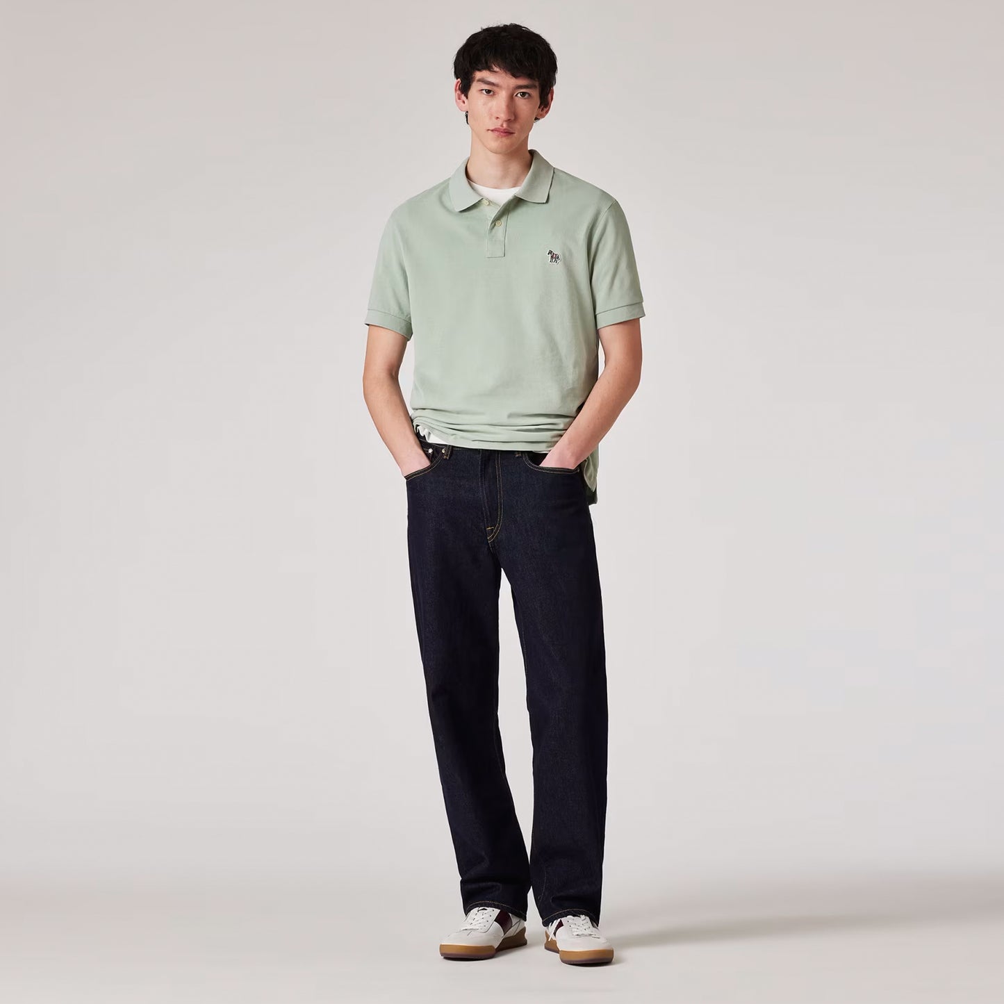 Paul Smith Organic Cotton Zebra Polo Shirt Sage Green