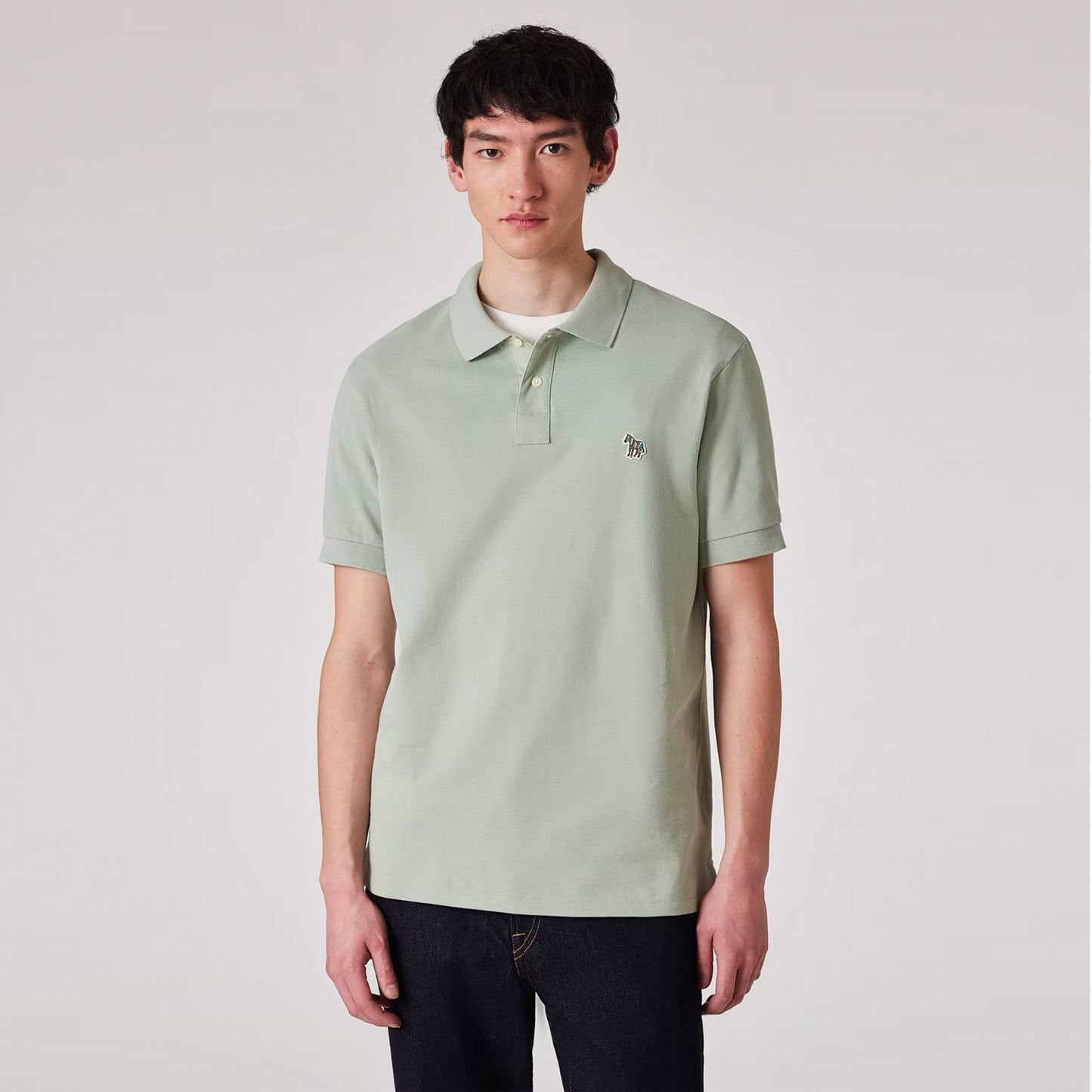 Paul Smith Organic Cotton Zebra Polo Shirt Sage Green