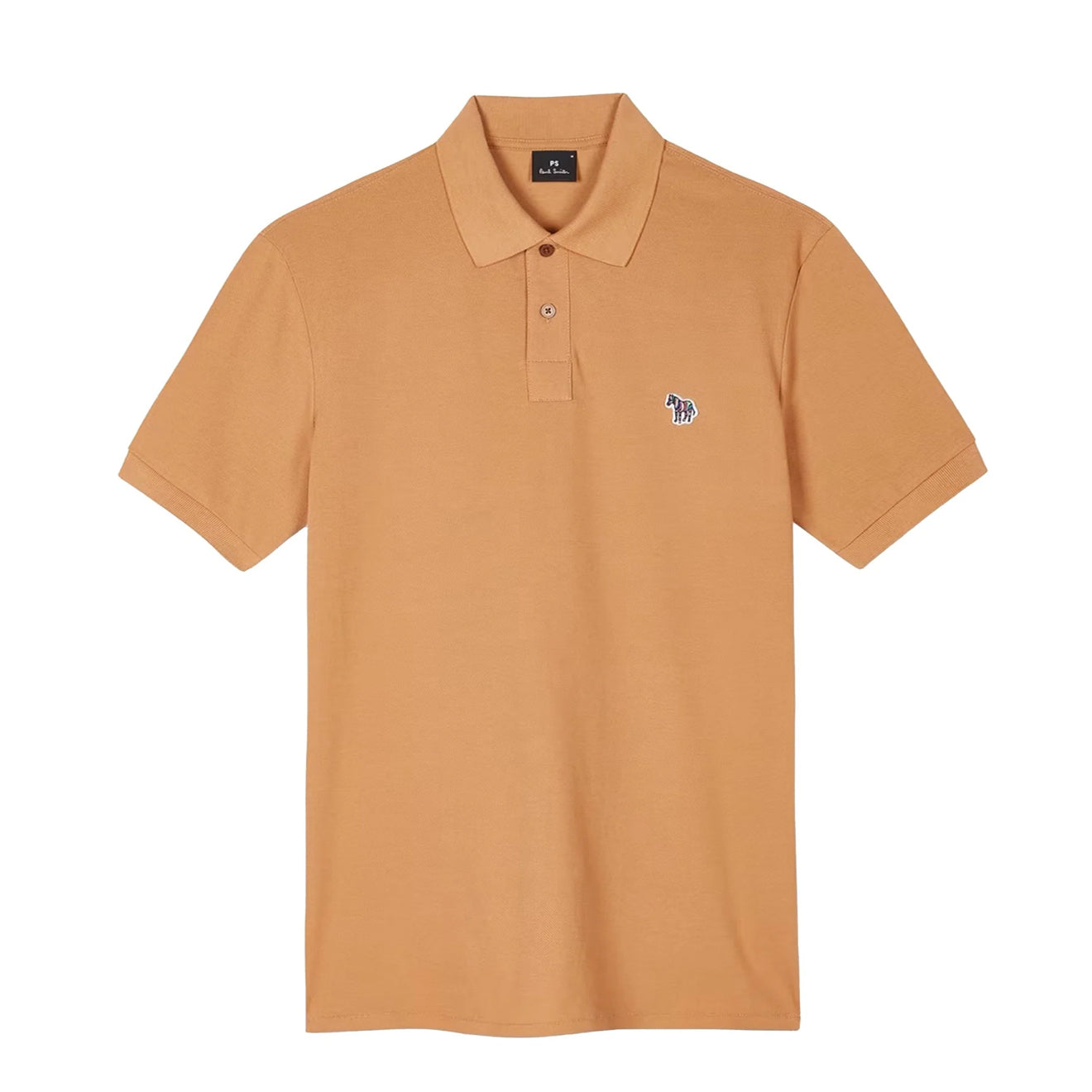 Paul Smith Organic Cotton Zebra Polo Shirt Toffee Brown