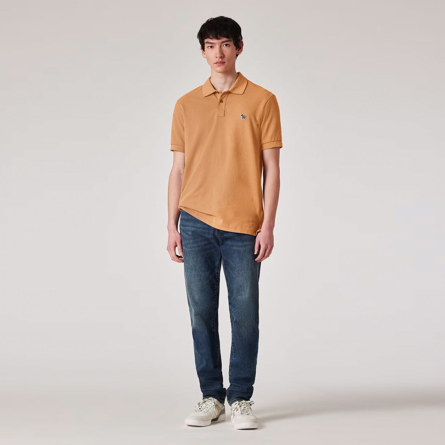 Paul Smith Organic Cotton Zebra Polo Shirt Toffee Brown