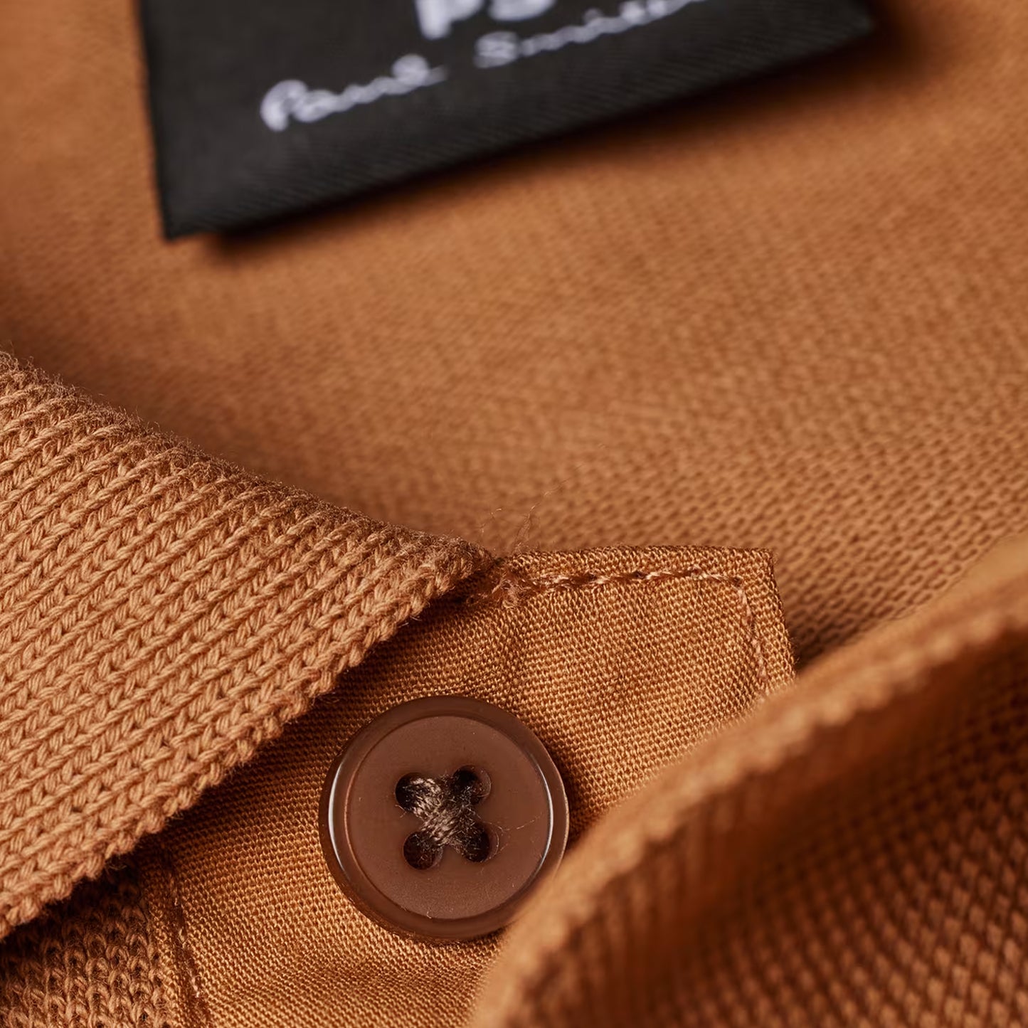 Paul Smith Organic Cotton Zebra Polo Shirt Toffee Brown