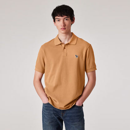 Paul Smith Organic Cotton Zebra Polo Shirt Toffee Brown