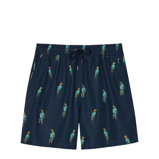 Paul Smith Parrots Print Swim Shorts Navy - The Sporting Lodge
