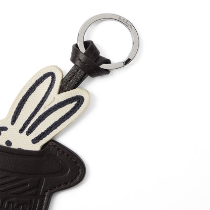 Paul Smith Rabbit in a Hat Leather Keyring Brown