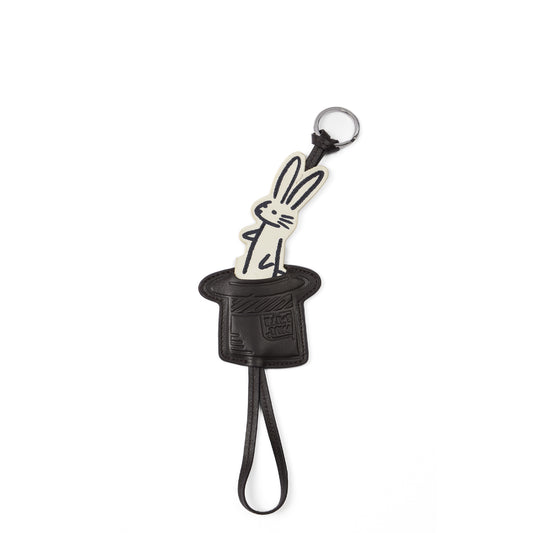 Paul Smith Rabbit in a Hat Leather Keyring Brown