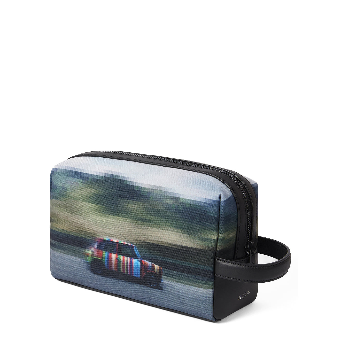 Paul Smith Recycled Polyester Black Pixelated Mini Washbag Multicolour