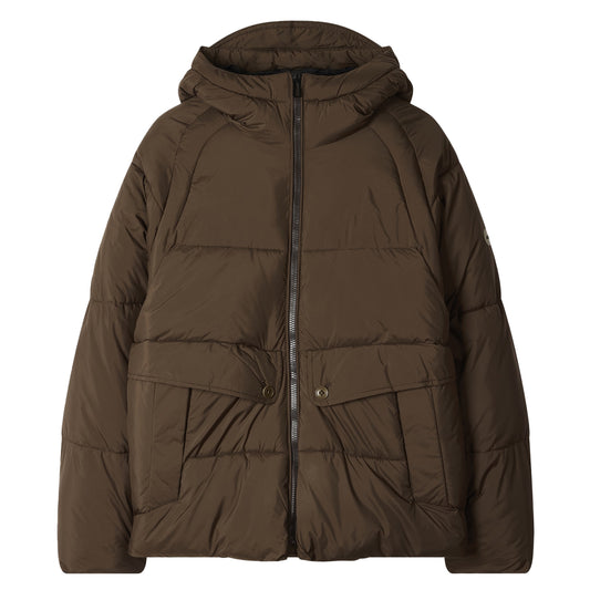 Paul Smith Recycled Polyester Hooded Puffer Jacket Brown