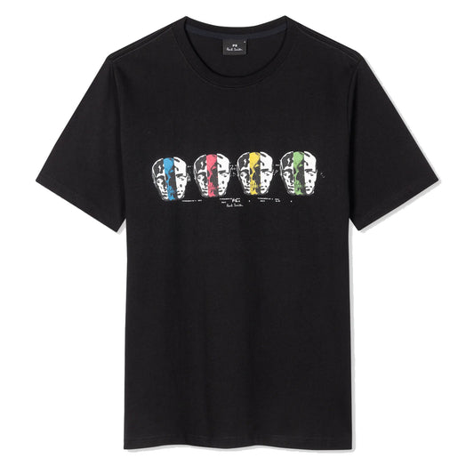 Paul Smith Reg Fit T Shirt Faces  Black