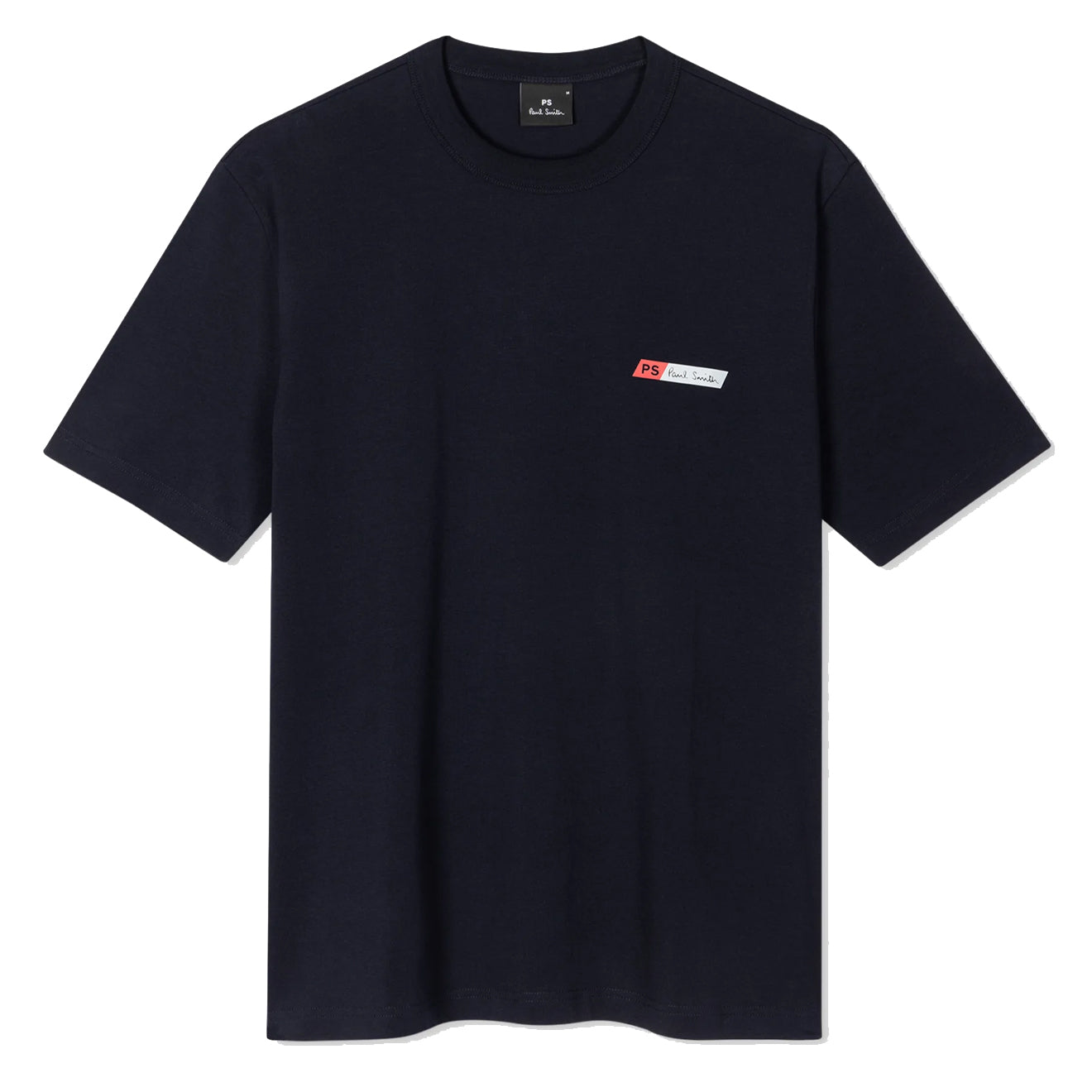 Paul Smith S/S PS Slant Logo Cotton-Blend T-Shirt Very Dark Navy