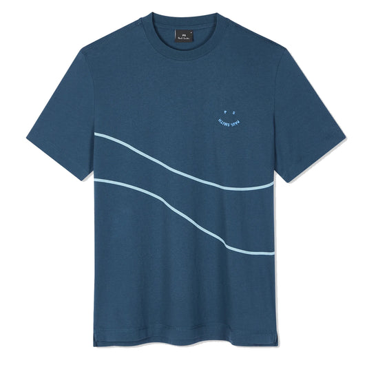 Paul Smith S/S Tshirt PS Happy Wave Inky Blue