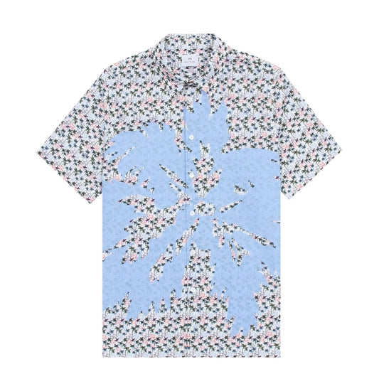 Paul Smith S/S Casual Fit Shirt Palm Detail White - The Sporting Lodge