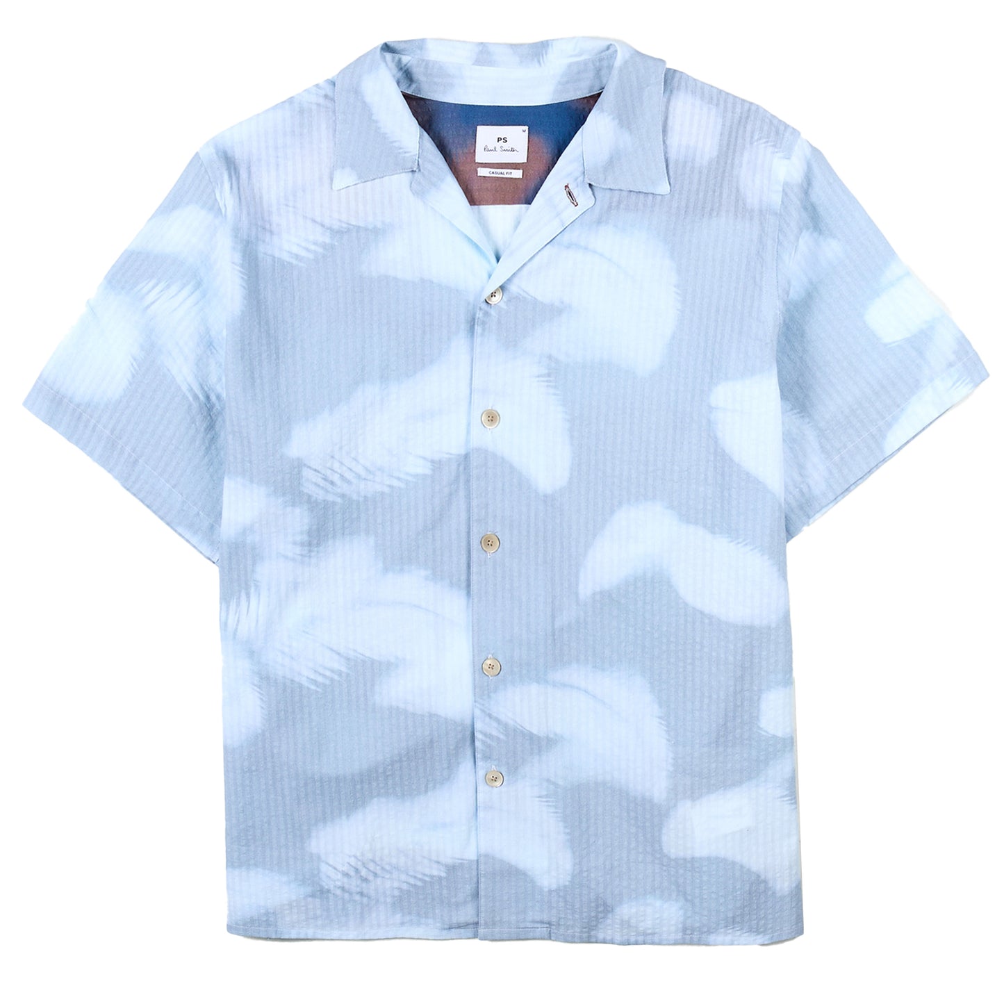 Paul Smith Palm Shadow Short-Sleeve Shirt Light Blue