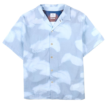 Paul Smith Palm Shadow Short-Sleeve Shirt Light Blue