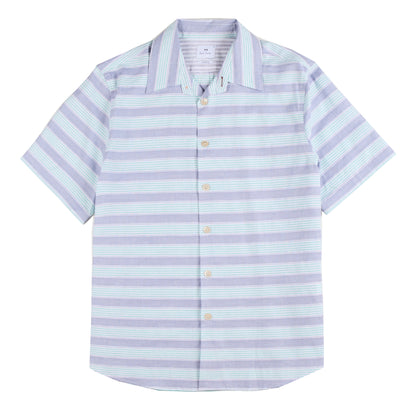 Paul Smith Short-Sleeve Shirt Striped Blue