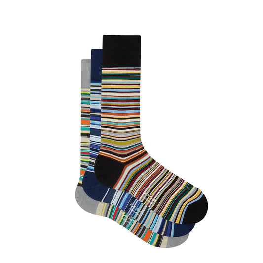 Paul Smith Signature 3 Pack Socks Multi Stripe - The Sporting Lodge