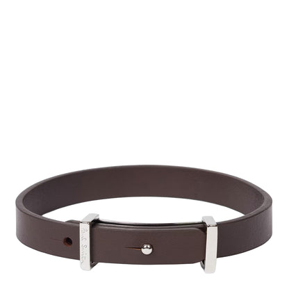 Paul Smith Signature Buckle Leather Bracelet Brown