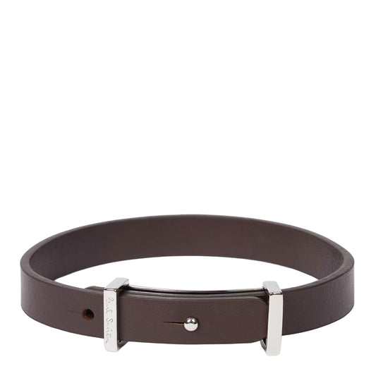 Paul Smith Signature Buckle Leather Bracelet Brown