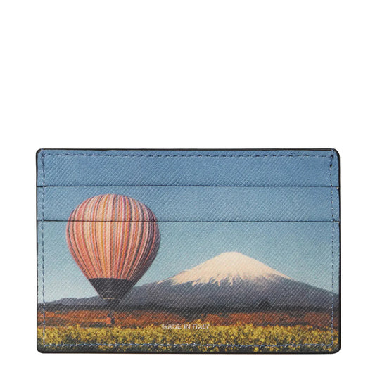 Paul Smith Signature Stripe Balloon Mount Fuji Print Card Holder Black - The Sporting Lodge