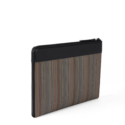 Paul Smith Signature Stripe Coated Canvas Document Case Multicolour