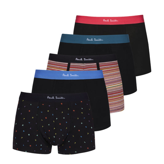 Paul Smith Signature Stripe Mixed Boxer Briefs Five Pack Red / Green / Black / Blue Multicolour