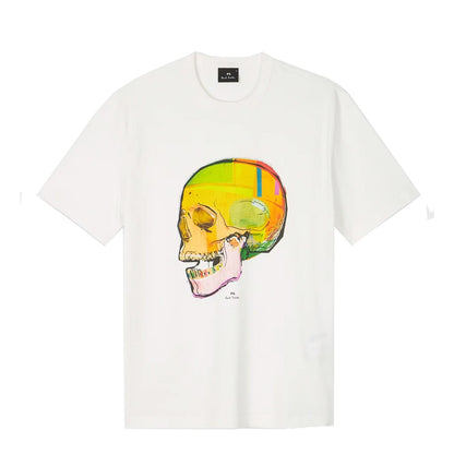 Paul Smith Skull Sketch Print T-Shirt White - The Sporting Lodge