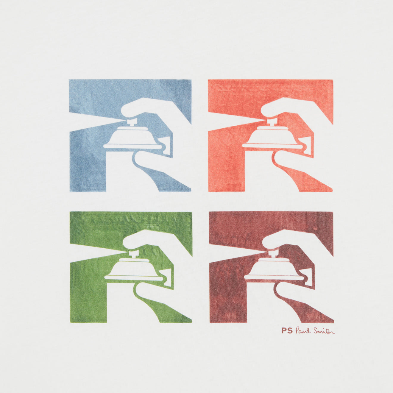 Paul Smith Slim-Fit White 'Spray Cans' Print T-Shirt White