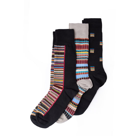 Paul Smith Sock 3 Pack Signature  Multicolour