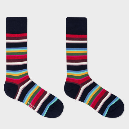 Paul Smith Sock Franklin Stripe Navy - The Sporting Lodge