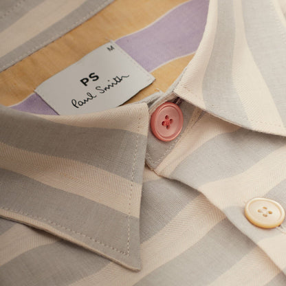 Paul Smith Stripe Cotton-Linen Shirt Light Blue - The Sporting Lodge