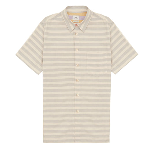Paul Smith Stripe Cotton-Linen Shirt Light Blue - The Sporting Lodge