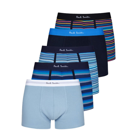 Paul Smith Stripe and Plain Mixed Boxer Briefs 5 Pack Multicolour