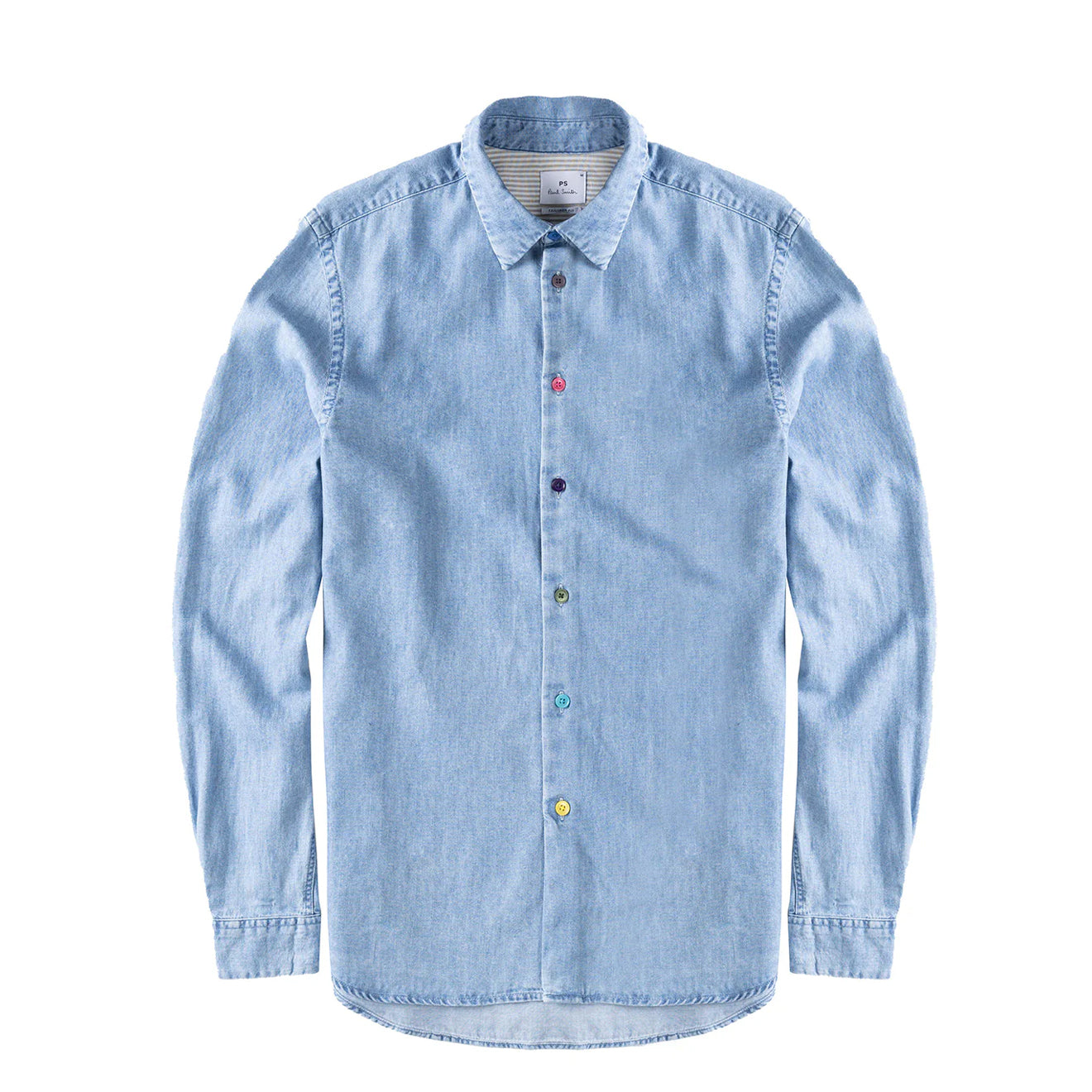 Paul Smith Tailored-Fit Indigo Rinse Cotton Denim Shirt Light Base - The Sporting Lodge