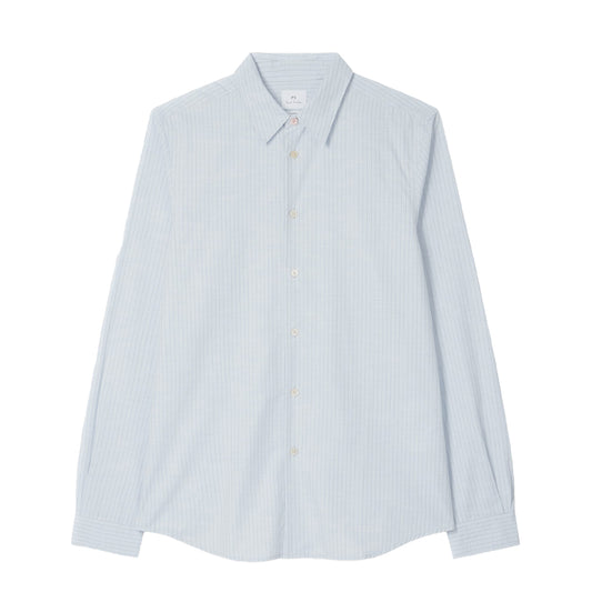 Paul Smith Tailored-Fit Melange Stripe Shirt Light Blue
