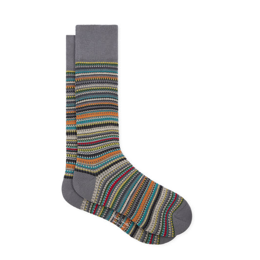 Paul Smith Tonal Stripe Cotton-Blend Pique Socks Grey