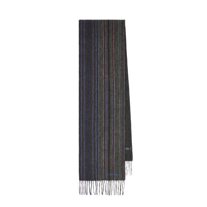 Paul Smith Tonal Stripe Lambswool Scarf Grey