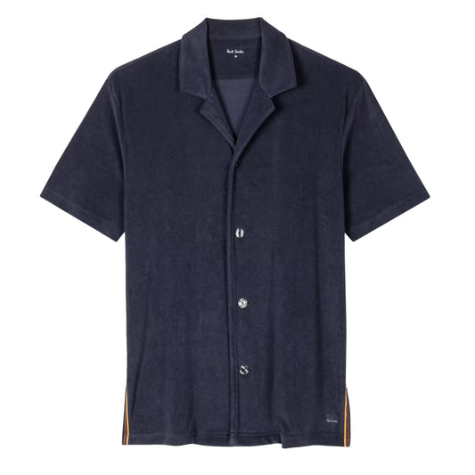 Paul Smith Towelling Lounge Shirt Navy Blue