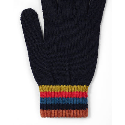 Paul Smith Merino Wool Artist Stripe Gloves Navy Blue