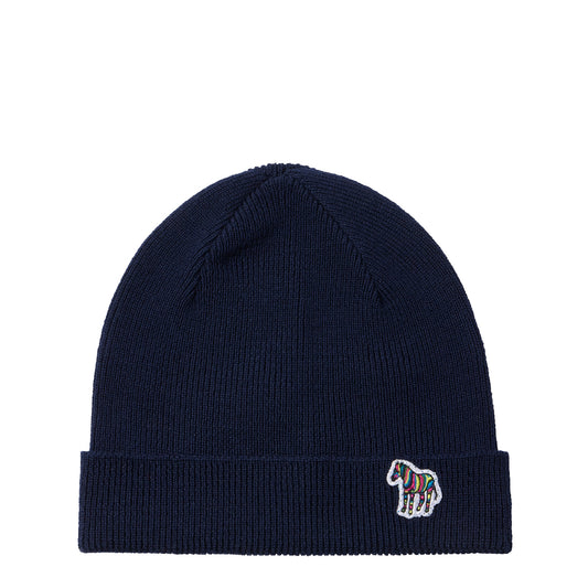 Paul Smith Zebra Beanie Hat Navy