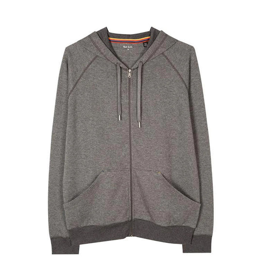 Paul Smith Zip Waffle Hoodie Slate - The Sporting Lodge
