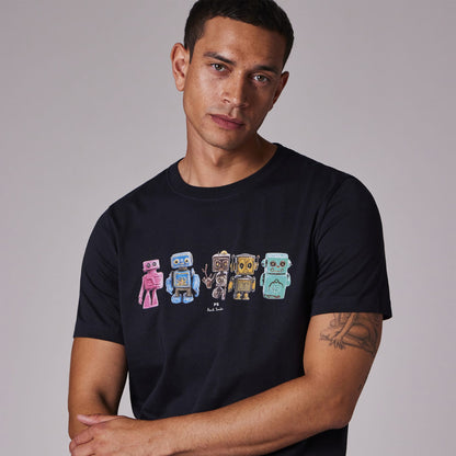 Paul Smith 'Robots' T-Shirt Navy Blue