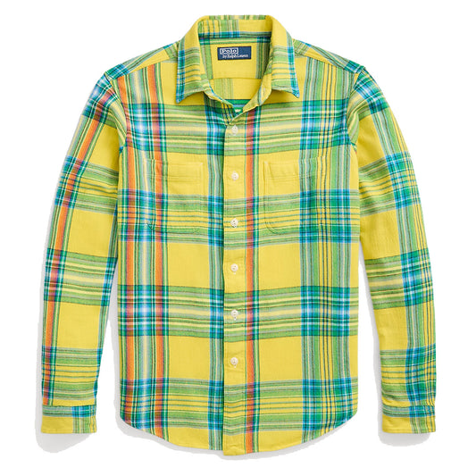 Polo Ralph Lauren Classic Fit Plaid Flannel Workshirt Yellow/Green Multi - The Sporting Lodge
